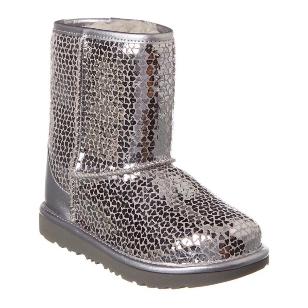 UGG Kids Shimmering Silver Boots